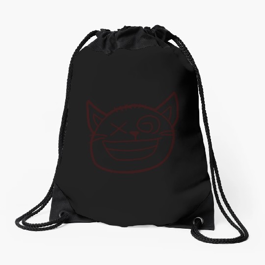 Crazy Cat Weird Funny Eyes Cool Grimace Cartoon Drawstring Bags
