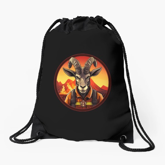 Fireman Capricorn Drawstring Bags