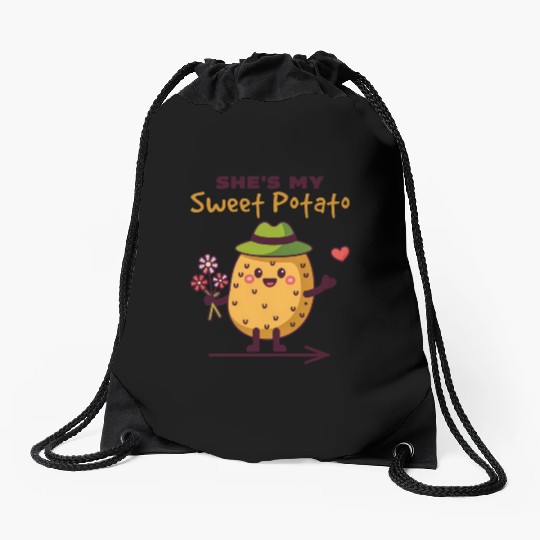 She's My Sweet Potato Funny Matching Couples Drawstring Bags