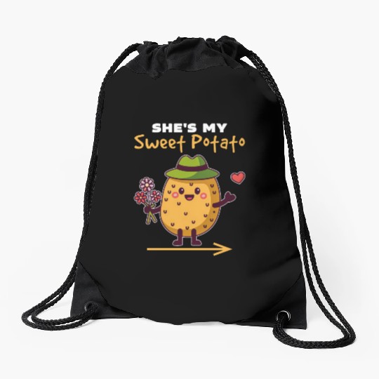She's My Sweet Potato Funny Matching Couples Drawstring Bags