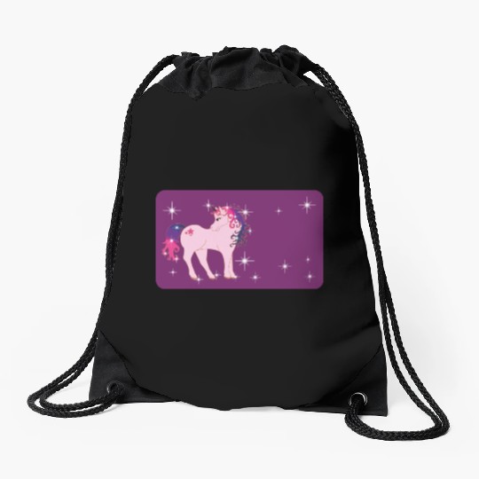 Fantasy unicorn - purple - design for girls Drawstring Bags