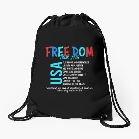 USA Free Dom tour 1776 Drawstring Bags