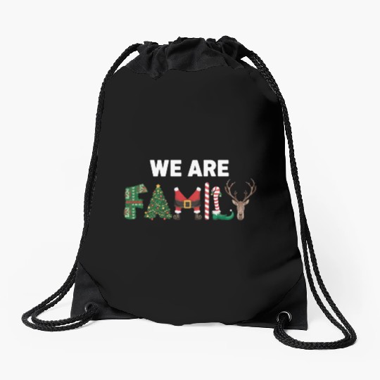We Are Family Drawstring Bags
