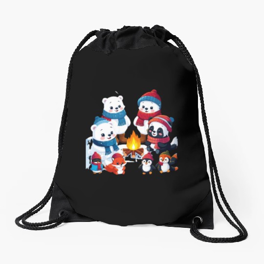 Winter Wonderland Critters Drawstring Bags