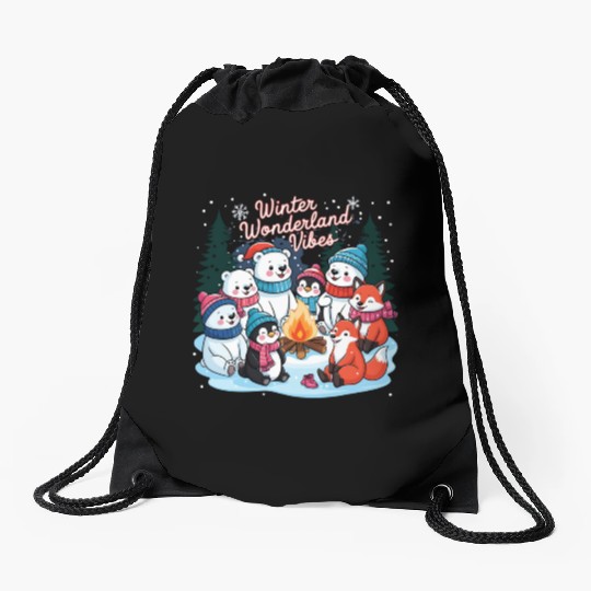 Winter Wonderland Snowflake Drawstring Bags