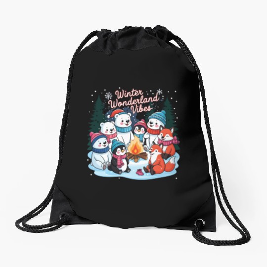 Winter Wonderland Snowflake Drawstring Bags
