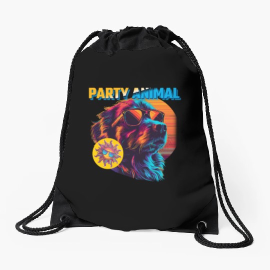Party Animal Vintage Drawstring Bags