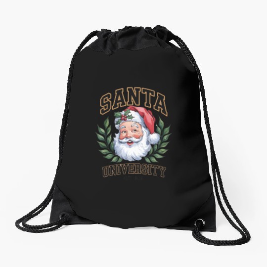 Santa University Est. 1836, santae, newe year gift Drawstring Bags