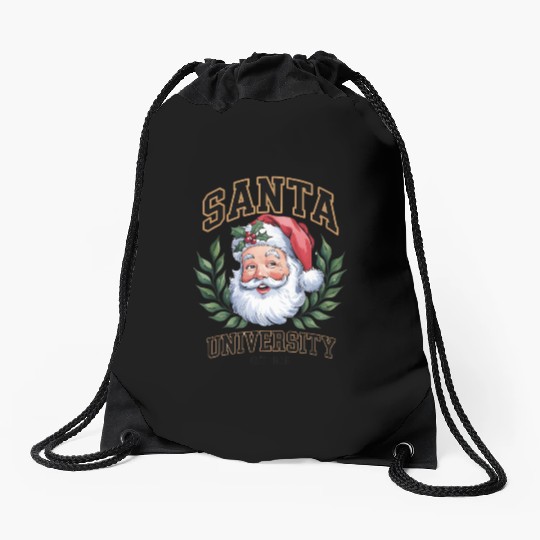 Santa University Est. 1836, santae, newe year gift Drawstring Bags