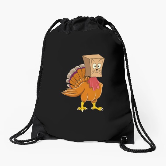 Thanksgiving Funny Fake Cat Thanksgiving Turkey Drawstring Bags