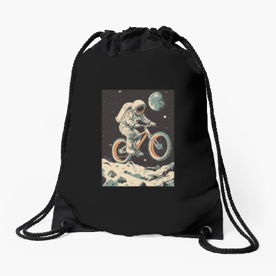 Astro Biking Drawstring Bags