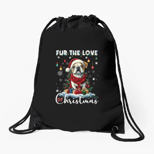 French Bulldog Christmas Tree Decoration Dog Lover Drawstring Bags