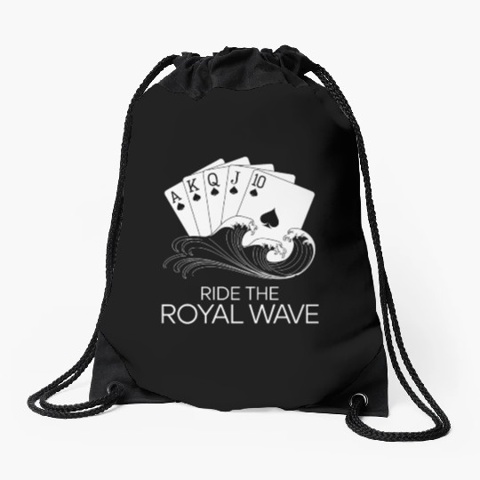 Texas Hold'em Ride The Royal Wave Poker Apparel Drawstring Bags
