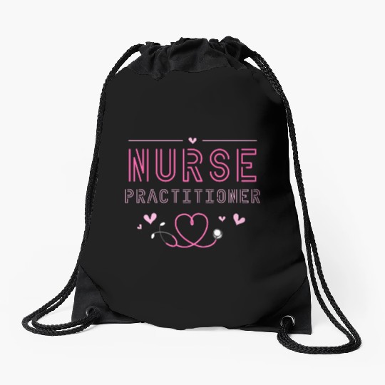 Nurse Practitioners Love and Care Drawstring Bags