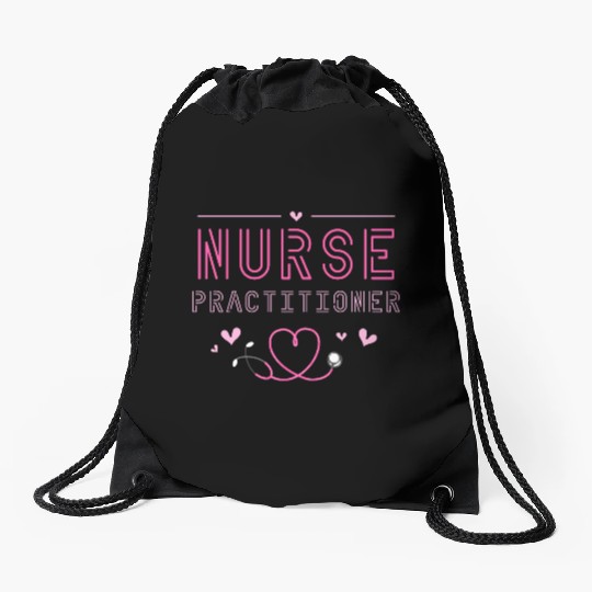 Nurse Practitioners Love and Care Drawstring Bags