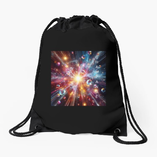 Champagne Supernova Drawstring Bags