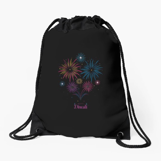 Joyous Fireworks for Diwali Festival Drawstring Bags