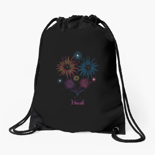 Joyous Fireworks for Diwali Festival Drawstring Bags