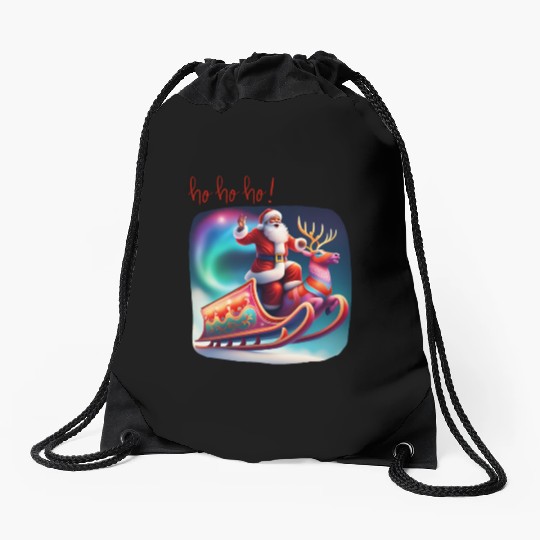Ho Ho Ho Drawstring Bags