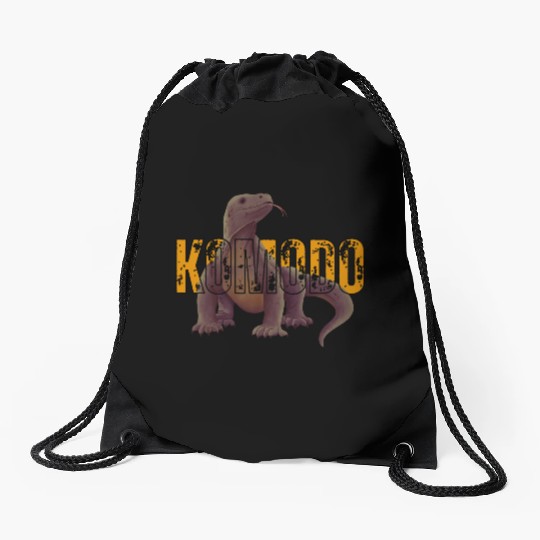 Komodo Dragon Art From Indonesia Drawstring Bags