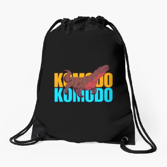 Fierce Komodo Dragon Drawstring Bags