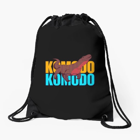 Fierce Komodo Dragon Drawstring Bags