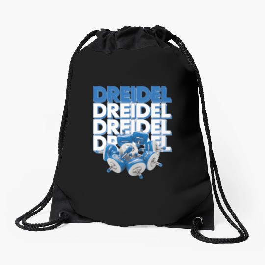 Spinning Dreidels Hanukkah Fun Drawstring Bags