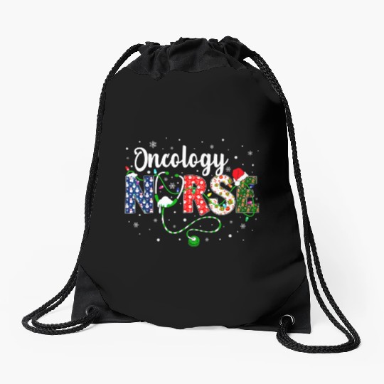 Oncology Nurse Xmas Santa Hat Nurse Christmas Drawstring Bags