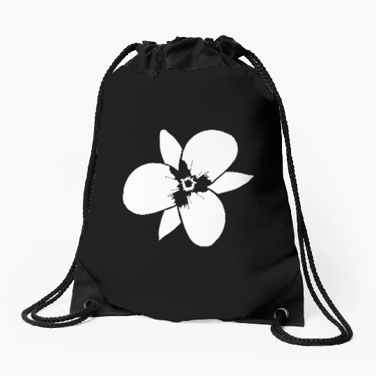 White Beautiful Flower Spring Summer Nature Flower Drawstring Bags