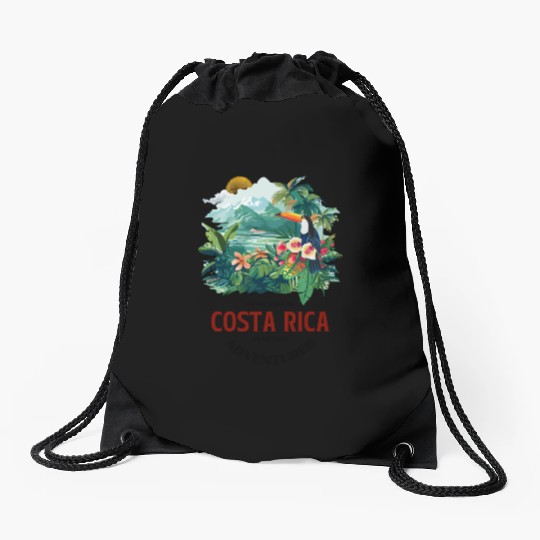 Costa Rica Nature & Macaw Adventure Drawstring Bags