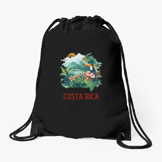Costa Rica Nature & Macaw Adventure Drawstring Bags