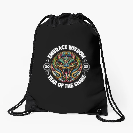 Embrace Wisdom 2025 Year of the Snake Drawstring Bags