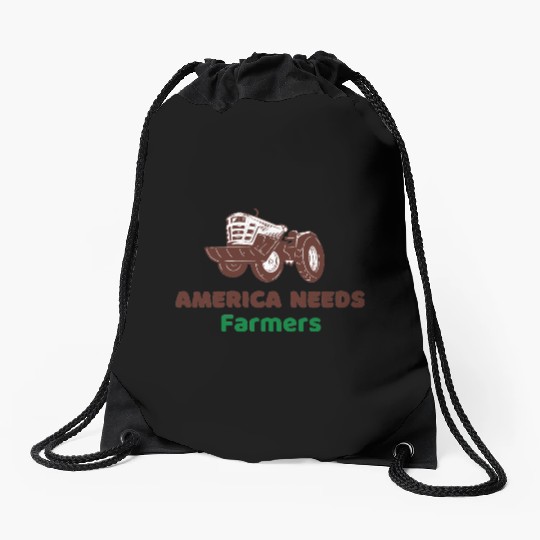 America Needs Farmers Drawstring Bags