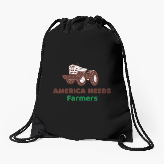 America Needs Farmers Drawstring Bags