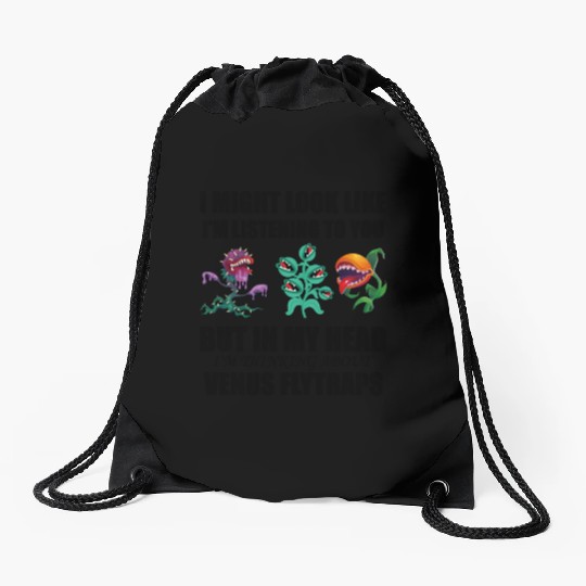 Venus flytrap lover's life! Drawstring Bags