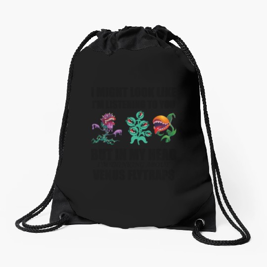 Venus flytrap lover's life! Drawstring Bags