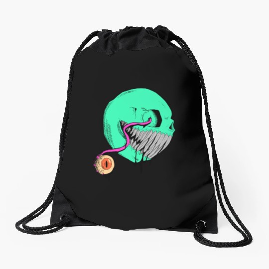 Cringe Zombie Pac Man Drawstring Bags
