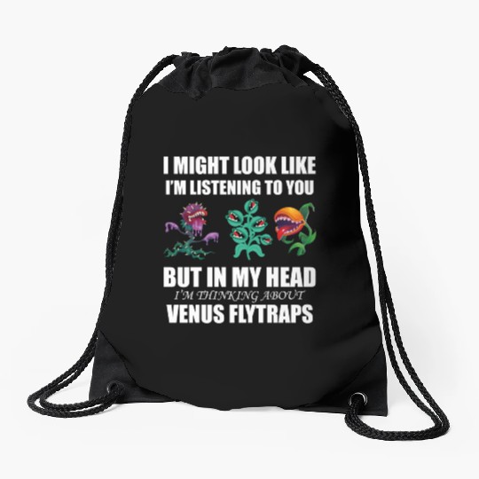 Venus flytrap lover's life! Drawstring Bags