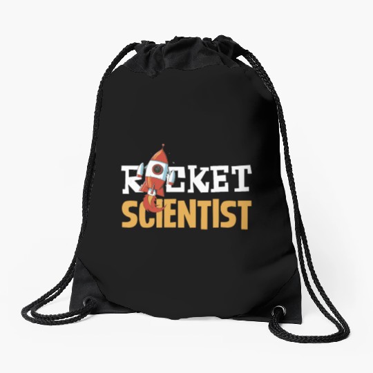 Rocket Scientist Cute Cartoon Rocket Fun Drawstring Bags