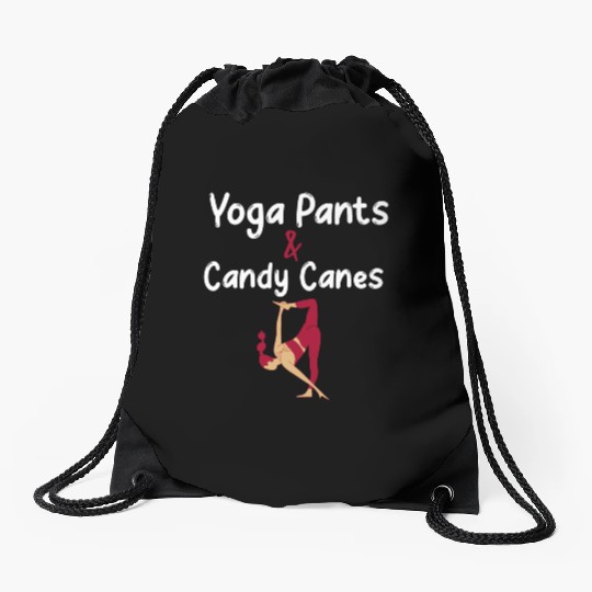 Yoga Pants & Candy Canes Christmas Yoga Drawstring Bags