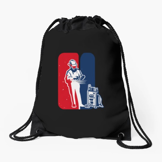 major league welder sticker Iconic Welder Design T Drawstring Bags