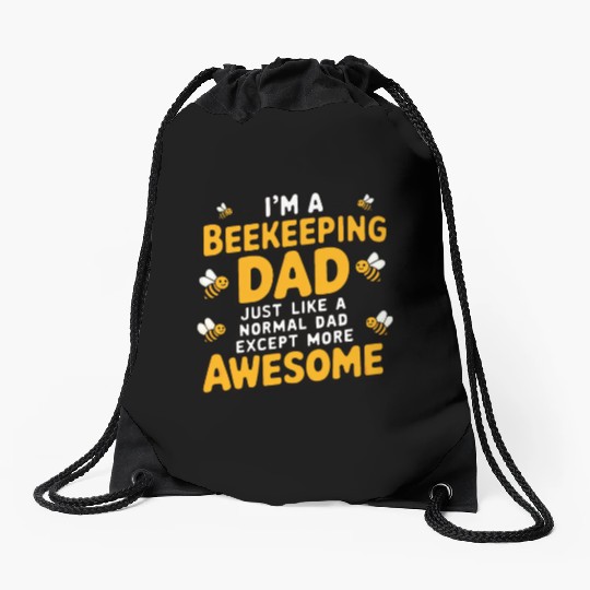 Beekeeping dad Drawstring Bags