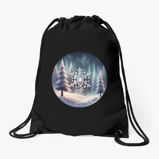 Winter Wonderland Drawstring Bags