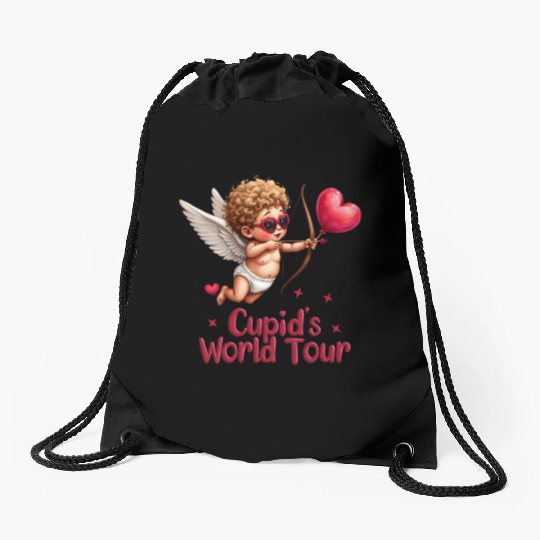 Cupid world tour Drawstring Bags