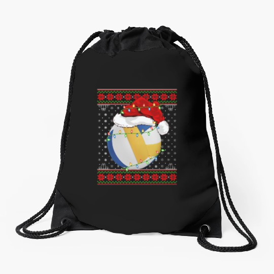 Volleyball Player Christmas Drawstring Bags