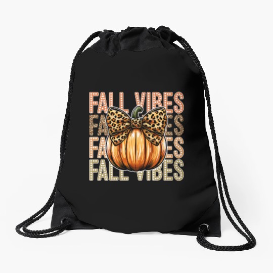 Festive Fall Vibes with Pumpkin Drawstring Bags