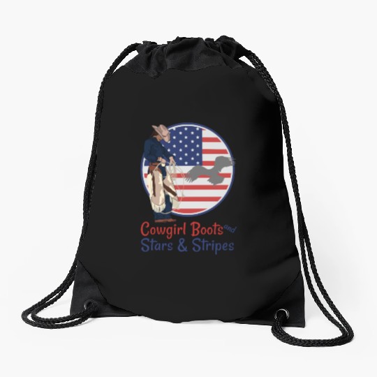 Cowgirl Boots and Stars & Stripes Drawstring Bags