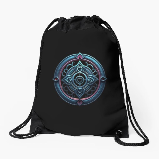 Sacred Heart Mandala Drawstring Bags