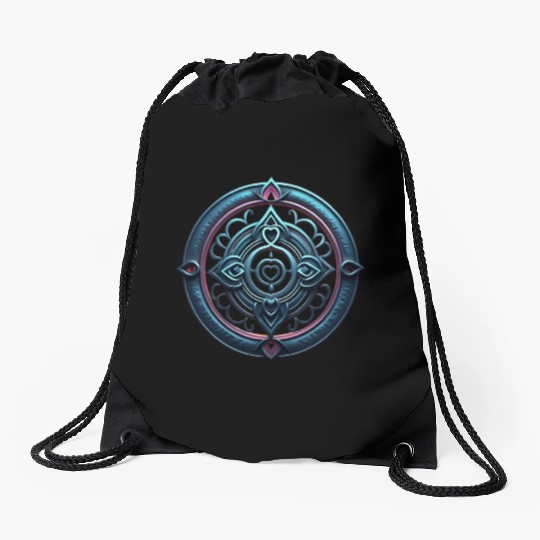 Sacred Heart Mandala Drawstring Bags