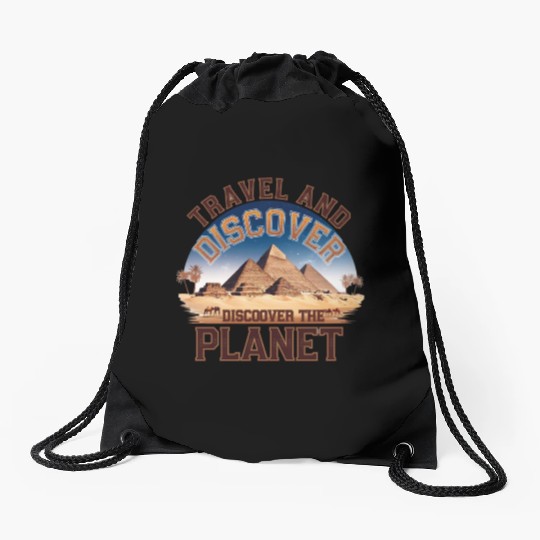 Travel And Tiscover The Planet Drawstring Bags